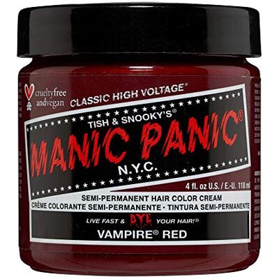Manic Panic Vampire Red Classic Creme, coloração semipermanente para o cabelo vegana e sem crueldade animal, 118 ml Manic Panic Vampire Red Classic Creme, coloração semipermanente para o cabelo vegana e sem crueldade animal, 118 ml