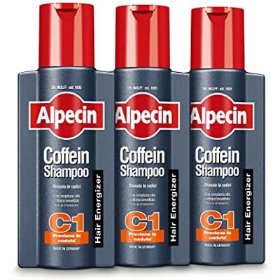Alpecin Caffeine C1 Shampoo 3 x 250 ml Anti-queda eficaz com cafeína Fortalecedor para homem para cabelos finos e finos Cuidados diários do couro cabeludo Para cabelos fortes Alpecin Caffeine C1 Shampoo 3 x 250 ml Anti-queda eficaz com cafeína Fortalecedor para homem para cabelos finos e finos Cuidados diários do couro cabeludo Para cabelos fortes