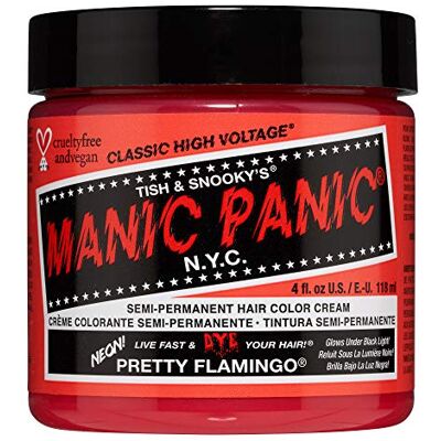 Manic Panic Tintura tonalizante semipermanente rosa Pretty Flamingo Classic Creme, vegana e sem crueldade animal, 118 ml Manic Panic Tintura tonalizante semipermanente rosa Pretty Flamingo Classic Creme, vegana e sem crueldade animal, 118 ml