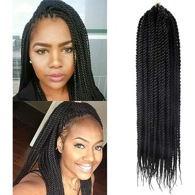 DakTou Senegalese Twist Crochet tranças extensões de cabelo 6 pacotes trançado sintético Havana 2X tranças Twist fibra de alta temperatura 30 pacotes / peças (1B) DakTou Senegalese Twist Crochet tranças extensões de cabelo 6 pacotes trançado sintético Havana 2X tranças Twist fibra de alta temperatura 30 pacotes / peças (1B)