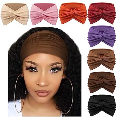 DRESHOW 8 peças diadema para mulher turbante boémia elástico fita para cabelo boho faixa de cabeça acessórios para cabelo DRESHOW 8 peças diadema para mulher turbante boémia elástico fita para cabelo boho faixa de cabeça acessórios para cabelo