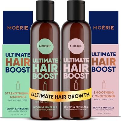 M MOÉRIE Moerie champô anti-queda mulher e homem – Champu e condicionador volumizador com ingredientes de origem natural com mais de 100 ativos para cabelos grossos, longos e saudáveis. 2 X 8.45 Fl Oz M MOÉRIE Moerie champô anti-queda mulher e homem – Champu e condicionador volumizador com ingredientes de origem natural com mais de 100 ativos para cabelos grossos, longos e saudáveis. 2 X 8.45 Fl Oz