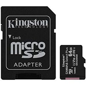 Kingston CheMAGLIETTE! micro SDHC 64 GB Canvas Select 80R CL10 UHS-I com adaptador SD Kingston CheMAGLIETTE! micro SDHC 64 GB Canvas Select 80R CL10 UHS-I com adaptador SD