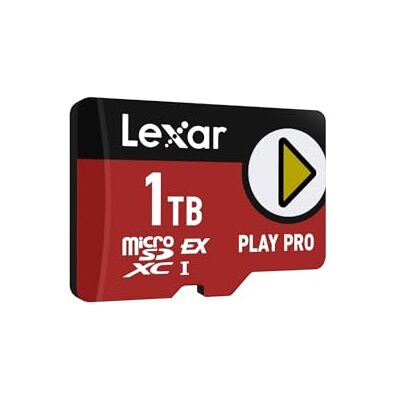 Lexar Play Pro Micro SD Express 1TB, leitura até 900 MB/s, 600 MB/s escrita, otimizado para jogar, alta velocidade para consolas portáteis, Switch, dispositivos de jogo portáteis Tarjeta Micro SD, optimizado para gaming, alta velocidad para consolas por Lexar Play Pro Micro SD Express 1TB, leitura até 900 MB/s, 600 MB/s escrita, otimizado para jogar, alta velocidade para consolas portáteis, Switch, dispositivos de jogo portáteis Tarjeta Micro SD, optimizado para gaming, alta velocidad para consolas por