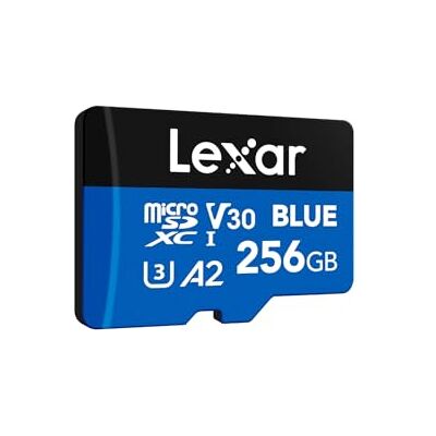 Lexar Blue Cartão Micro SD 256GB, até 160 MB/s de leitura, Cartão microSDXC UHS-I, C10, U3, V30, A2, Full-HD 4K, Cartão de Memória de Alta Velocidade para Smartphones/tablets/câmeras de ação C10, U3, V30, A2, Full-HD 4K, tarjeta de memoria de alta veloc Lexar Blue Cartão Micro SD 256GB, até 160 MB/s de leitura, Cartão microSDXC UHS-I, C10, U3, V30, A2, Full-HD 4K, Cartão de Memória de Alta Velocidade para Smartphones/tablets/câmeras de ação C10, U3, V30, A2, Full-HD 4K, tarjeta de memoria de alta veloc
