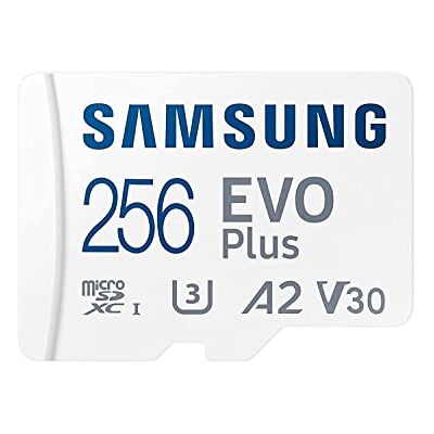Samsung Cartão de memória EVO Plus 256GB microSD SDXC U3 classe 10 A2 130MB/S com adaptador versão 2021 (MB-MC256KA/UE) Samsung Cartão de memória EVO Plus 256GB microSD SDXC U3 classe 10 A2 130MB/S com adaptador versão 2021 (MB-MC256KA/UE)