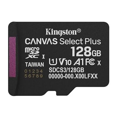 Kingston Canvas Select Plus Cartão de Memória microSD 128GB micSDXC Gen3 150R A1 Adaptador de SD não Incluído SDCS3/128GBSP Kingston Canvas Select Plus Cartão de Memória microSD 128GB micSDXC Gen3 150R A1 Adaptador de SD não Incluído SDCS3/128GBSP