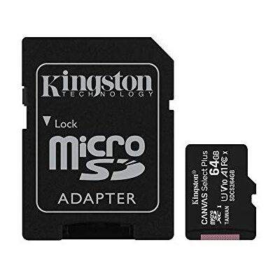 Kingston CheMAGLIETTE! micro SDHC 64 GB Canvas Select 80R CL10 UHS-I com adaptador SD Kingston CheMAGLIETTE! micro SDHC 64 GB Canvas Select 80R CL10 UHS-I com adaptador SD