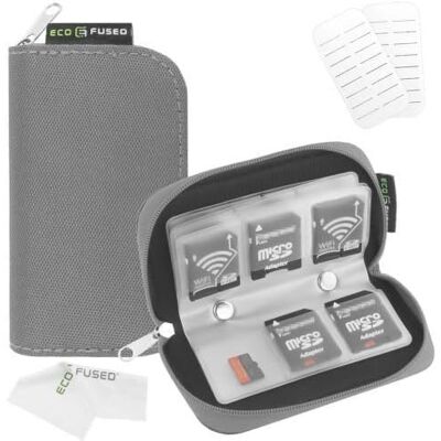 Eco-Fused Estojo para cartões de memória SDHC e SD MV (cinzento) Eco-Fused Estojo para cartões de memória SDHC e SD MV (cinzento)