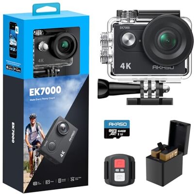 AKASO - EK7000 - 64GB - 4K30FPS - Câmera de ação AKASO - EK7000 - 64GB - 4K30FPS - Câmera de ação