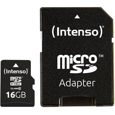 Intenso 3413470 adaptador para cartão micro sdhc 16 gb (classe 10 incl, 40 mb/s) cor preta. Intenso 3413470 adaptador para cartão micro sdhc 16 gb (classe 10 incl, 40 mb/s) cor preta.