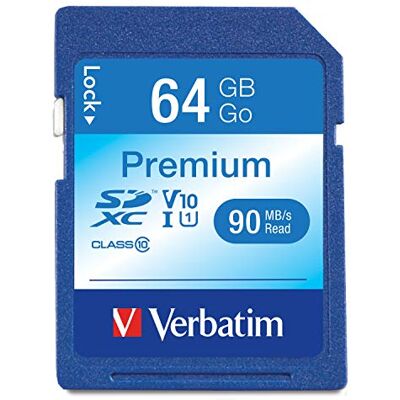 Verbatim Premium U1 SDXC Cartão de memória 64 GB cartão SD para gravações de vídeo Full HD proteção contra escrita integrada preto cartão de memória SD para câmara, PC e muito mais Verbatim Premium U1 SDXC Cartão de memória 64 GB cartão SD para gravações de vídeo Full HD proteção contra escrita integrada preto cartão de memória SD para câmara, PC e muito mais