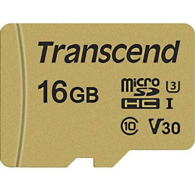 Transcend Cartão microSD USD500S UHS-I 16GB, 95 MB/s, C10, U3, V30, MLC Cartão de memória microSDHC de alta resistência para câmaras de vídeo e câmaras DSLR. Transcend Cartão microSD USD500S UHS-I 16GB, 95 MB/s, C10, U3, V30, MLC Cartão de memória microSDHC de alta resistência para câmaras de vídeo e câmaras DSLR.