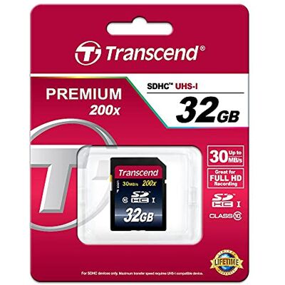 Transcend TS32GSDHC10 Cartão de memória de 32 GB (classe 10, 30 MB/s) Transcend TS32GSDHC10 Cartão de memória de 32 GB (classe 10, 30 MB/s)