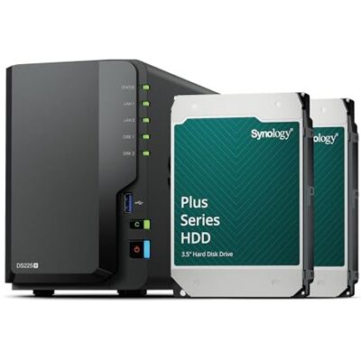 Synology DS225 Estação de disco NAS (Intel Celeron J4125 de 4 núcleos 2,0 GHz, 2 GB DDR4, 2 portas RJ-45 1 GbE, 8 TB com 2 HAT3300-4T) Synology DS225 Estação de disco NAS (Intel Celeron J4125 de 4 núcleos 2,0 GHz, 2 GB DDR4, 2 portas RJ-45 1 GbE, 8 TB com 2 HAT3300-4T)