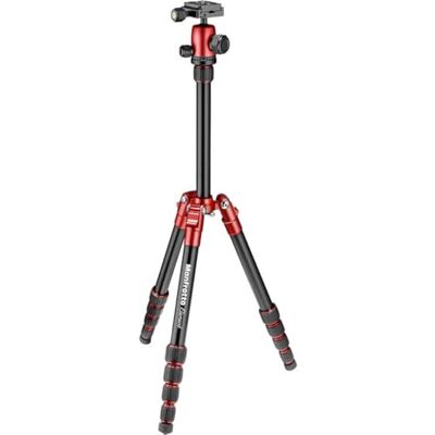 Manfrotto Element Traveller kit de tripé pequeno de alumínio de 5 secções com cabeça de bola, elemento pequeno de 15,3 cm, vermelho Manfrotto Element Traveller kit de tripé pequeno de alumínio de 5 secções com cabeça de bola, elemento pequeno de 15,3 cm, vermelho