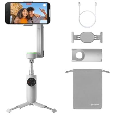 Insta360 Flow Pro Pacote Standard estabilizador de telefone alimentado por IA, rastreamento infinito de 360º, estabilização de 3 eixos, tripé incorporado, portátil e dobrável Insta360 Flow Pro Pacote Standard estabilizador de telefone alimentado por IA, rastreamento infinito de 360º, estabilização de 3 eixos, tripé incorporado, portátil e dobrável