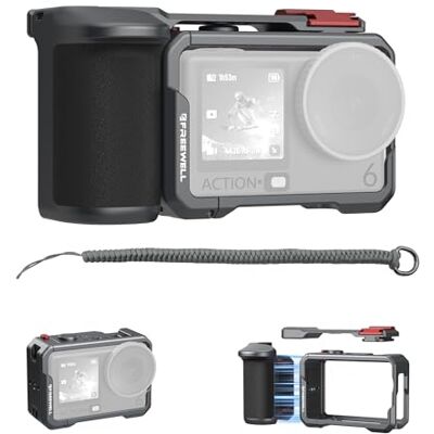 FREEWELL Creator Pro Gaiola para dji Osmo Action 6 com aderência Xplorer Montagem de conexão rápida, sapata fria, rosca de 1/4 a 20 orifício de posicionamento ALAI, kit de equipamento de alumínio A FREEWELL Creator Pro Gaiola para dji Osmo Action 6 com aderência Xplorer Montagem de conexão rápida, sapata fria, rosca de 1/4 a 20 orifício de posicionamento ALAI, kit de equipamento de alumínio A