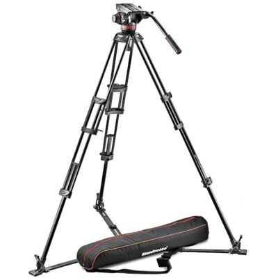 Manfrotto MVH502A tripé completo, preto com 546GB-1 Manfrotto MVH502A tripé completo, preto com 546GB-1