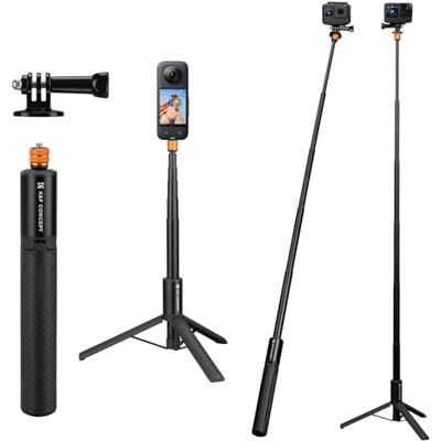 K&F CONCEPT Tripé e vara Selfie invisível telescópico de 120 cm K&F CONCEPT Tripé e vara Selfie invisível telescópico de 120 cm