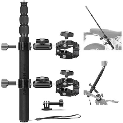 Neewer Kit de Montagem de Câmera de Motocicleta, Suporte de Selfie de Manillar de Bicicleta Invisível com 2 Cabeças de Bola, Abraçadeira Super, Adaptador para Câmera Action, Compatível com GoPro Neewer Kit de Montagem de Câmera de Motocicleta, Suporte de Selfie de Manillar de Bicicleta Invisível com 2 Cabeças de Bola, Abraçadeira Super, Adaptador para Câmera Action, Compatível com GoPro