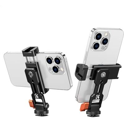 K&F CONCEPT Adaptador de tripé de telemóvel Suporte telemóvel com tripé, 2 sapatos frios, compatível com iPhone 17/16/15/14/13, MS18 K&F CONCEPT Adaptador de tripé de telemóvel Suporte telemóvel com tripé, 2 sapatos frios, compatível com iPhone 17/16/15/14/13, MS18