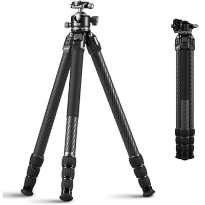 Sirui Tripé profissional AM-324S + G1 de fibra de carbono, suporta 20 kg Tripé resistente, 59,8 polegadas de altura, 6 portas de acessórios, DSLR, câmara sem espelho, lente teleobjetiva Sirui Tripé profissional AM-324S + G1 de fibra de carbono, suporta 20 kg Tripé resistente, 59,8 polegadas de altura, 6 portas de acessórios, DSLR, câmara sem espelho, lente teleobjetiva