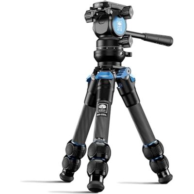 Sirui AM-223L Mini tripé com cabeça fluída AT-10, tripé de viagem de carbono para câmera, câmara de vídeo, com base de niveladora, altura máxima 43 cm, altura dobrada 30 cm, carga máxima 5 kg Sirui AM-223L Mini tripé com cabeça fluída AT-10, tripé de viagem de carbono para câmera, câmara de vídeo, com base de niveladora, altura máxima 43 cm, altura dobrada 30 cm, carga máxima 5 kg