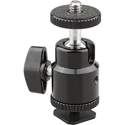 CAMVATE 1/4" Hot Shoe Mount Mini Ball Head Flash Bracket Holder parafuso fr câmara tripé CAMVATE 1/4" Hot Shoe Mount Mini Ball Head Flash Bracket Holder parafuso fr câmara tripé