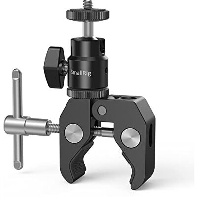 SMALLRIG Super Clamp com mini cabeça esférica, adaptador de sapato quente com rosca 1/4 para monitores, luzes LED, flash, microfones, para GoPro, dji Action 2, Insta360-1124 SMALLRIG Super Clamp com mini cabeça esférica, adaptador de sapato quente com rosca 1/4 para monitores, luzes LED, flash, microfones, para GoPro, dji Action 2, Insta360-1124