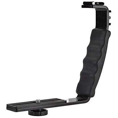 Vbestlife Suporte de flash L, suporte de câmera em forma de L, suporte de sapato duplo para montagem em adaptador para microfone DV luz LED. Vbestlife Suporte de flash L, suporte de câmera em forma de L, suporte de sapato duplo para montagem em adaptador para microfone DV luz LED.