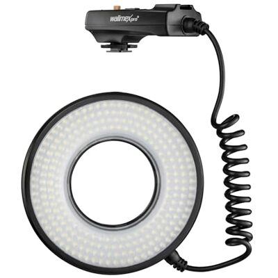walimex pro Macro LED Ringlicht DSR 232, anel de luz de 14 W com 232 LED, luz de vídeo regulável continuamente walimex pro Macro LED Ringlicht DSR 232, anel de luz de 14 W com 232 LED, luz de vídeo regulável continuamente