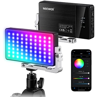 Neewer Luz de Vídeo RGB, SL90 12W 4300mAh Bateria 360° A Toda a Cor 18 Cenas, 2500~10000K CRI97+ Painel de Luz em Câmara de Liga de Alumínio, Aplicação e Controlo 2.4G para Youtube/Vlog/Fotografia Neewer Luz de Vídeo RGB, SL90 12W 4300mAh Bateria 360° A Toda a Cor 18 Cenas, 2500~10000K CRI97+ Painel de Luz em Câmara de Liga de Alumínio, Aplicação e Controlo 2.4G para Youtube/Vlog/Fotografia