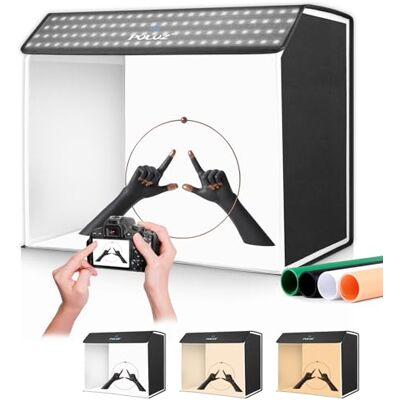 PULUZ Upgrade Fotobox 60 x 40 cm, Kit de Tenda Portátil para Estúdio Fotográfico com 3 Temperaturas de Cor, 762 LED e 4 Fundos de PVC para Fotografia de Joias PULUZ Upgrade Fotobox 60 x 40 cm, Kit de Tenda Portátil para Estúdio Fotográfico com 3 Temperaturas de Cor, 762 LED e 4 Fundos de PVC para Fotografia de Joias