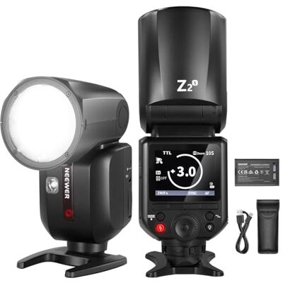 Neewer Z2-S 2,4G TTL Flash Speedlite cabeça redonda compatível com Sony, flash HSS 76Ws 1/8000s com UI aprimorada, 2 lâmpadas modeladoras, interruptor TCM rápido TTL/M, bateria de 7,2V/3000mAh, 600 Neewer Z2-S 2,4G TTL Flash Speedlite cabeça redonda compatível com Sony, flash HSS 76Ws 1/8000s com UI aprimorada, 2 lâmpadas modeladoras, interruptor TCM rápido TTL/M, bateria de 7,2V/3000mAh, 600
