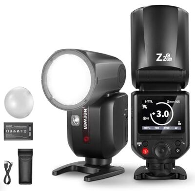 NEEWER Z2PRO-C 2,4G TTL Flash Speedlite cabeça redonda compatível com Canon Compatível com Godox, 76Ws HSS 1/8000s, UI melhorada, interruptor TTL/M TCM, 3000 mAh, 600 flashes, luz câmara com difusor NEEWER Z2PRO-C 2,4G TTL Flash Speedlite cabeça redonda compatível com Canon Compatível com Godox, 76Ws HSS 1/8000s, UI melhorada, interruptor TTL/M TCM, 3000 mAh, 600 flashes, luz câmara com difusor