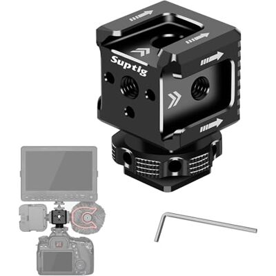 Suptig Suporte de sapato frio de 3 portas com rosca de 1/10,2 cm 20 para gaiola de câmara, flash, monitor LED, microfone, etc. Suptig Suporte de sapato frio de 3 portas com rosca de 1/10,2 cm 20 para gaiola de câmara, flash, monitor LED, microfone, etc.