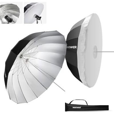 Neewer 51"/130 cm Guarda-chuva refletor parabólico fotografia com interior praio, suave iluminação com cobertura difusor e bolsa, dobrável rápida para câmara estúdio vídeo disparos de luz Monoluz Flash, NS2U Neewer 51"/130 cm Guarda-chuva refletor parabólico fotografia com interior praio, suave iluminação com cobertura difusor e bolsa, dobrável rápida para câmara estúdio vídeo disparos de luz Monoluz Flash, NS2U