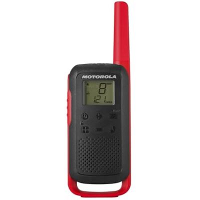 Motorola , Portátil FRS, T210, Talkabout, Two-Way Radios, recarregável, 22 Channel, 20 miles, preto W/vermelho, 2 pacotes Motorola , Portátil FRS, T210, Talkabout, Two-Way Radios, recarregável, 22 Channel, 20 miles, preto W/vermelho, 2 pacotes