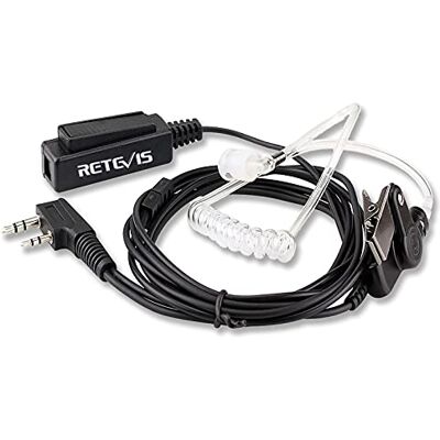Retevis Walkie Talkie Auricular, 2 pinos Pinganel compatível com RT24 RT27 RT22 RT5R Baofeng UV-5R BF-88E BF-888S TYT Walkie Talkie, transparente com microfone PTT (1 unidade) Retevis Walkie Talkie Auricular, 2 pinos Pinganel compatível com RT24 RT27 RT22 RT5R Baofeng UV-5R BF-88E BF-888S TYT Walkie Talkie, transparente com microfone PTT (1 unidade)