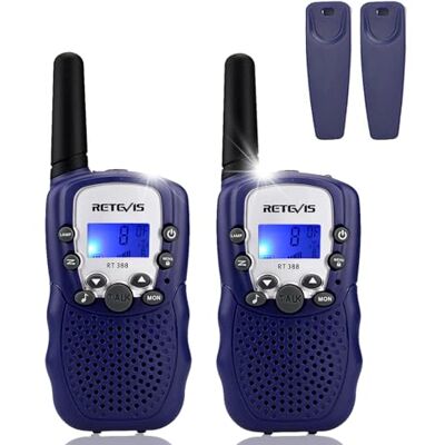 Retevis RT388 Walkie Talkie para Crianças PMR446, 8 Canais, Ecrã LCD, Lanterna, Vox, 10 Tonalidades de Chamada, Bloqueio de Canais, Walkie Talkie de Brinquedo para Crianças (Azul Escuro, 1 Par) Retevis RT388 Walkie Talkie para Crianças PMR446, 8 Canais, Ecrã LCD, Lanterna, Vox, 10 Tonalidades de Chamada, Bloqueio de Canais, Walkie Talkie de Brinquedo para Crianças (Azul Escuro, 1 Par)