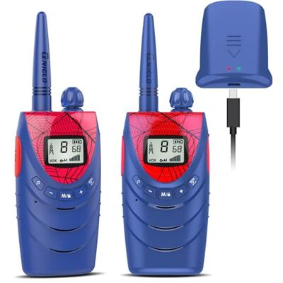 QNIGLO Spiderman Walkie Talkie crianças recarregável, brinquedos de 3 a 12 Rádio de 2 vias 8 canais longo alcance Walky Talky para Camping Jogos de Cosplay, presente para entusiasta de Spiderman QNIGLO Spiderman Walkie Talkie crianças recarregável, brinquedos de 3 a 12 Rádio de 2 vias 8 canais longo alcance Walky Talky para Camping Jogos de Cosplay, presente para entusiasta de Spiderman