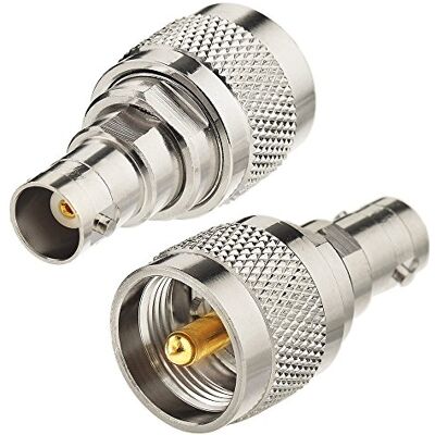 Eightwood Adaptador de antena Walkie Talkie BNC fêmea para UHF macho Pl 2 unidades para rádio Ham CB Eightwood Adaptador de antena Walkie Talkie BNC fêmea para UHF macho Pl 2 unidades para rádio Ham CB