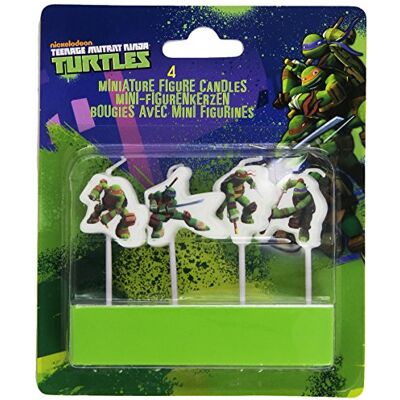 amscan 4 velas de figuras de tartarugas ninja , cor / modelo sortido amscan 4 velas de figuras de tartarugas ninja , cor / modelo sortido