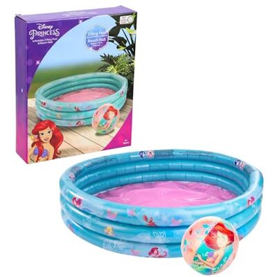 Disney Princesas piscina insuflável, piscina infantil, Ariel Sebastian Flounder, redonda multicolor, 100 cm Disney Princesas piscina insuflável, piscina infantil, Ariel Sebastian Flounder, redonda multicolor, 100 cm