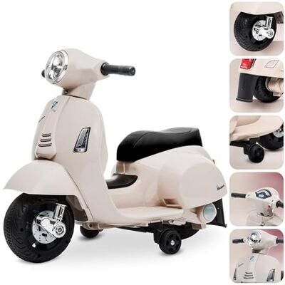 Sun Vespa elétrica infantil, motos elétricas infantis, veículo elétrico infantil scooter (Branco) Sun Vespa elétrica infantil, motos elétricas infantis, veículo elétrico infantil scooter (Branco)