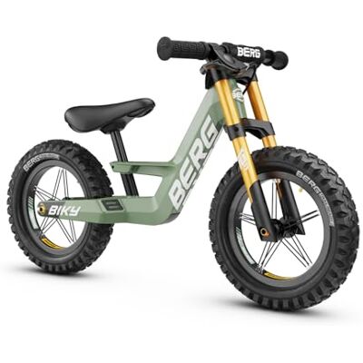 BERG Biky Cross Bicicleta sem pedais de magnésio para crianças (90-120 cm), rodas de 12 polegadas com pneus de ar, travão de mão, selim ajustável e limitador de direção seguro, ergonómico 2,5-5 años, 12 pulgadas, con freno de mano, cuadro ligero de magn BERG Biky Cross Bicicleta sem pedais de magnésio para crianças (90-120 cm), rodas de 12 polegadas com pneus de ar, travão de mão, selim ajustável e limitador de direção seguro, ergonómico 2,5-5 años, 12 pulgadas, con freno de mano, cuadro ligero de magn