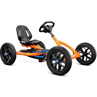 BERG Kart a Pedales Buddy B-Orange 3-8 anos, quadro resistente, assento regulável, volante ajustável BERG Kart a Pedales Buddy B-Orange 3-8 anos, quadro resistente, assento regulável, volante ajustável
