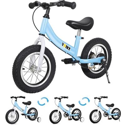 YBIKE Bicicleta de equilíbrio 2 em 1, bicicletas para crianças função de uso duplo, adequada para crianças de 1 a 7 anos, 12,14,16 polegadas com travão, pedal, teoria da formação YBIKE Bicicleta de equilíbrio 2 em 1, bicicletas para crianças função de uso duplo, adequada para crianças de 1 a 7 anos, 12,14,16 polegadas com travão, pedal, teoria da formação