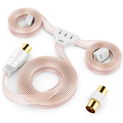 deleyCON Antena de rádio FM/Am Dipolo Interior Conector Coaxial de 75 Ohms para recetor de alta fidelidade e sistema estéreo, sintonizador FM deleyCON Antena de rádio FM/Am Dipolo Interior Conector Coaxial de 75 Ohms para recetor de alta fidelidade e sistema estéreo, sintonizador FM